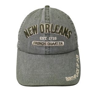 New Orleans Est 1718 French Quarter Birthplace of Jazz Strapback Hat Green OS